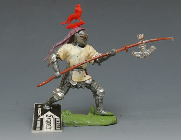 SOLD Swoppet Knight with Pole-axe (White Tunic)