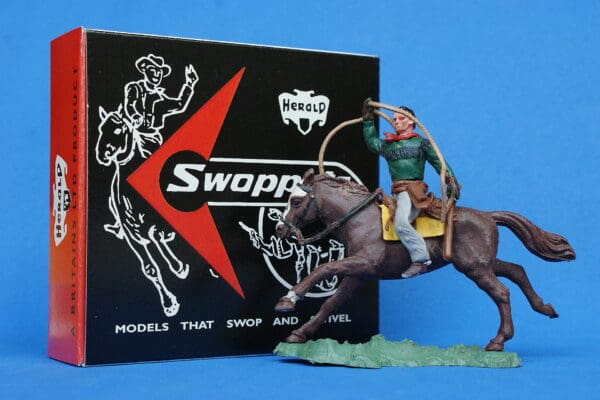 Herald Swoppet Mounted Cowboy with Lasso (+Repro Box) - Image 4