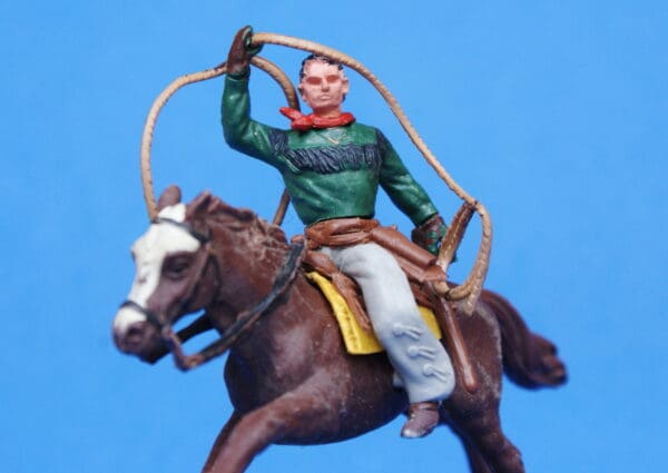 Herald Swoppet Mounted Cowboy with Lasso (+Repro Box)